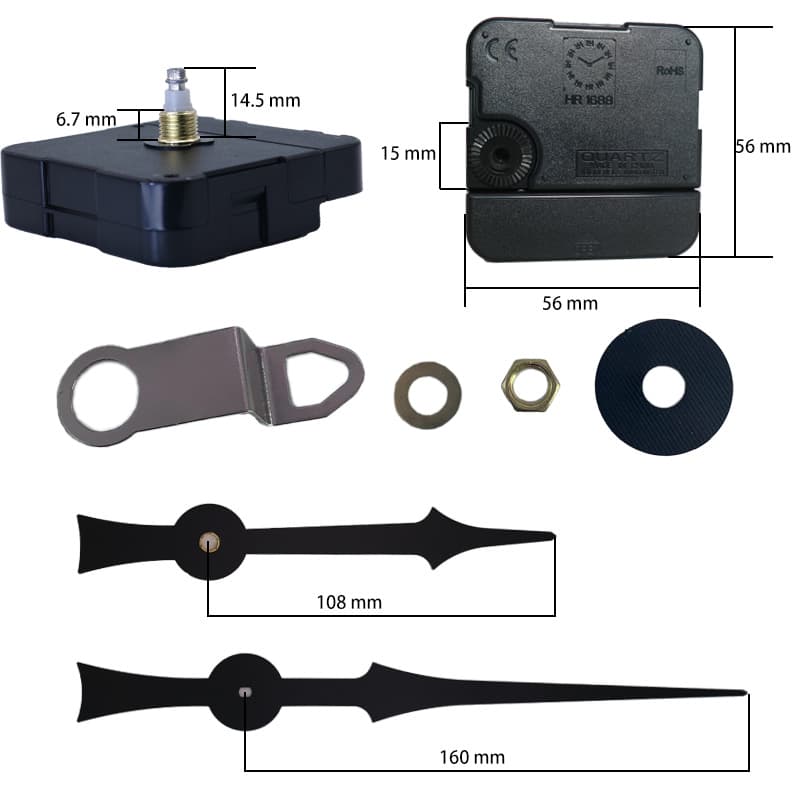 Cross-border exclusive supply in stock, multiple styles of metal copper material pointer clock accessories DIY quartz wall clock movement set