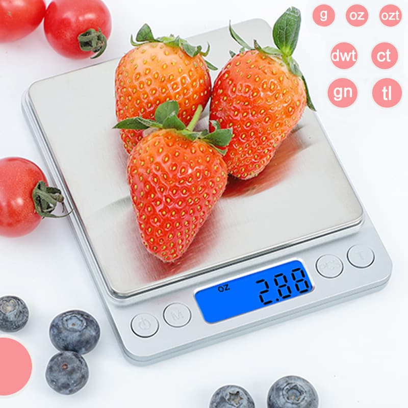 i2000 Kitchen Scale for Food Weighing, Home Baking Scale 0.01g Gram Scale for Gold and Jewelry, Stainless Steel Kitchen Scale