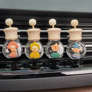 Car Perfume Refillable Empty Bottle for Essential Oil, Flower Water, Car Air Freshener Vent Clip, Refill Container
