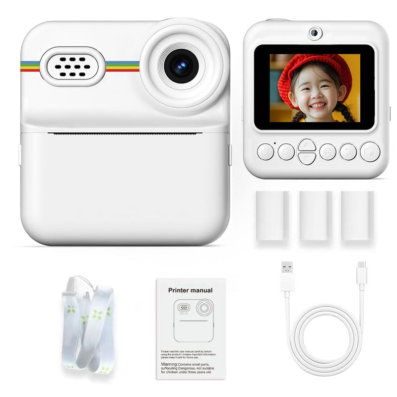 Cross-border hot-selling Polaroid children's camera dual-camera cute mini high-definition thermal printing camera kid gift