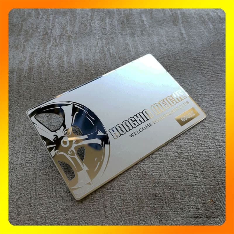 Stainless steel business card mirror material electroplated gold and silver card company promotional card auxiliary personal business card brushed rose gold card
