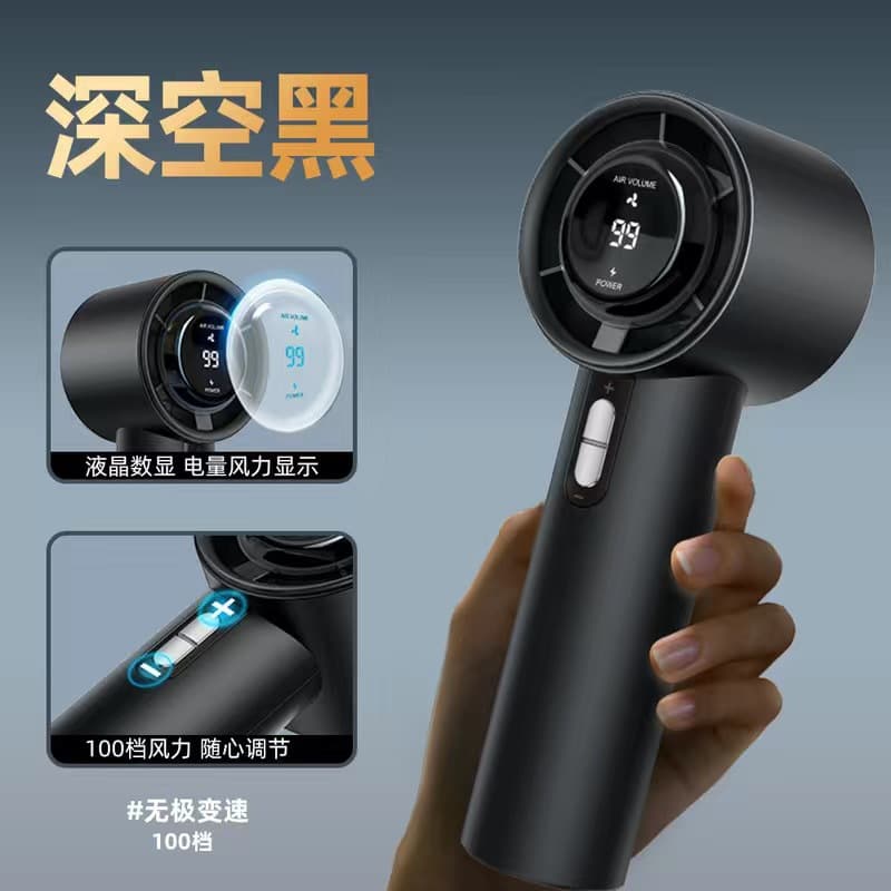 2026 Cross-border Handheld Fan Portable Fan Home Desktop Digital Display USB Charging Cooling Fan Electric Fan