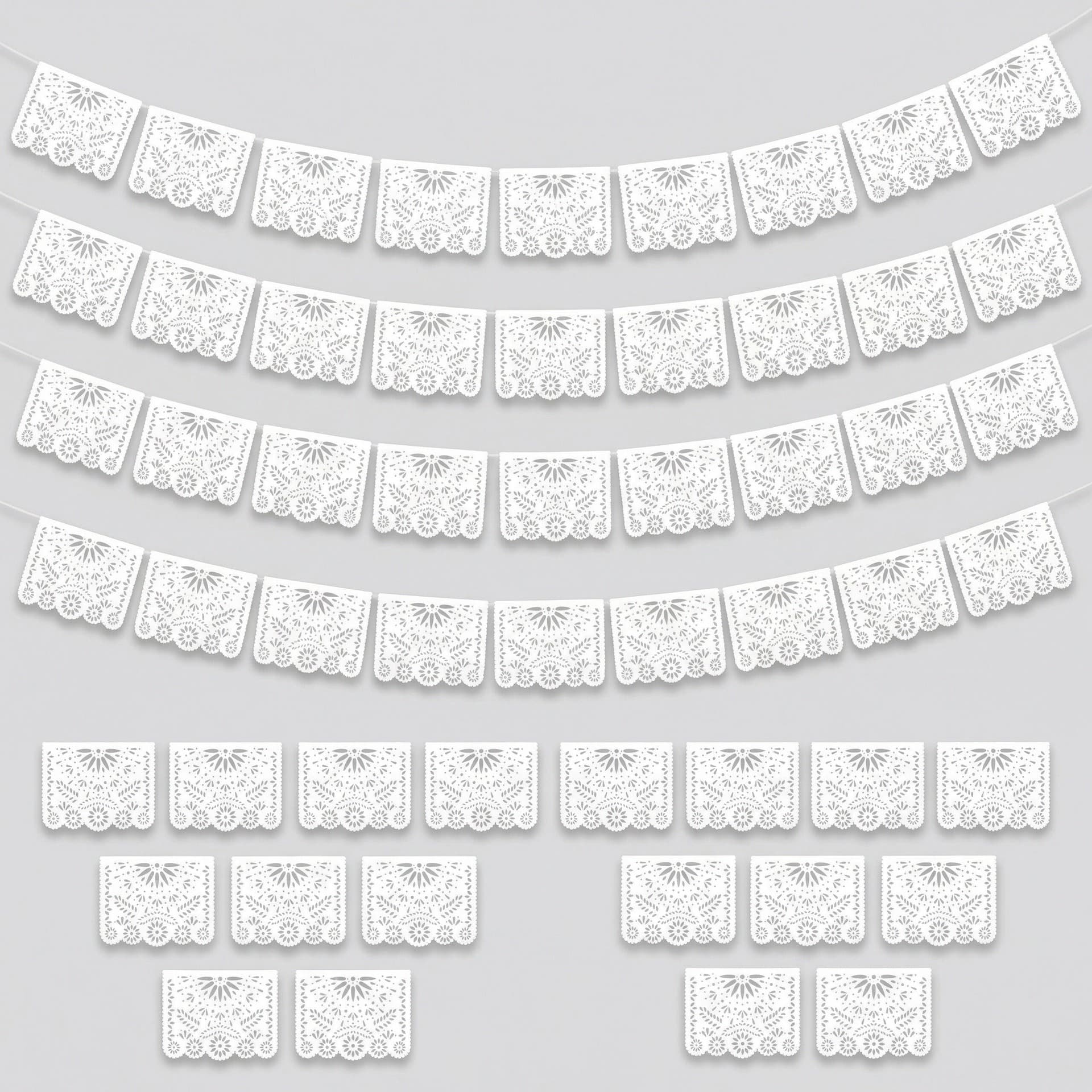In Stock Cross-Border Cinco de Mayo Party Decoration Plastic Garland Hanging Flag Hollow Cutout Banner