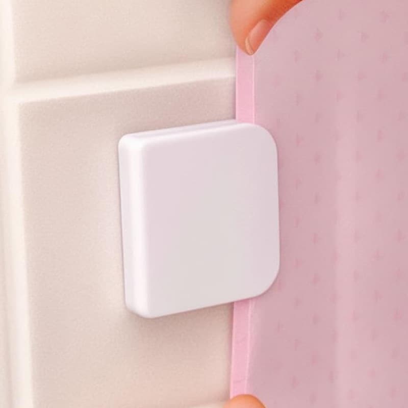 Shower Curtain Clips Self-Adhesive Shower Splash Guard Clips Curtain Clips for Bathroom Windproof Anti-Splash Shower Curtain Clips