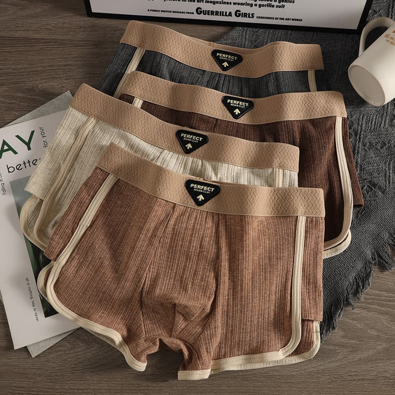 New Men's Boxer Briefs, Maillard Trendy Shorts, Comfortable and Breathable Teen Underwear
