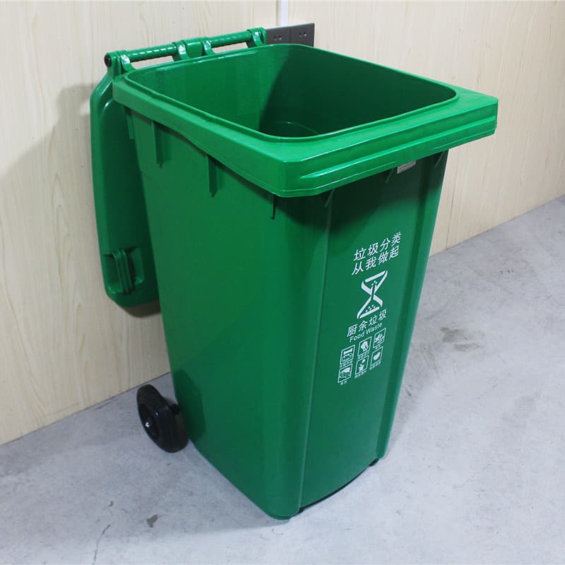 Wholesale Shantou Haimen 240L Thickened Trailer-Style Plastic Garbage Bin, Outdoor Sorting Sanitation Trash Can