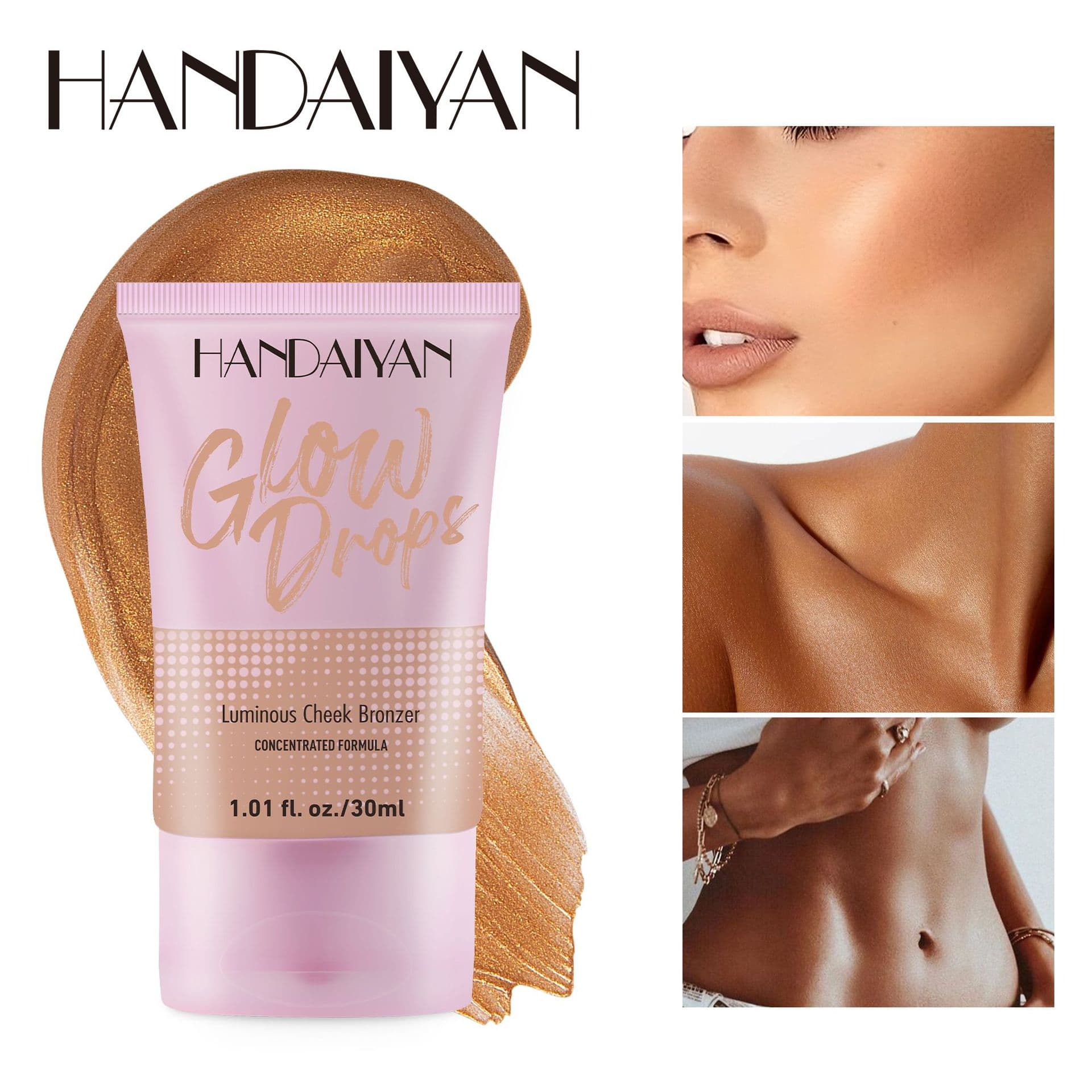 Handaiyan Dark Tan Foundation Liquid Bronze Skin Wheat Color Shimmer Concealer European and American Dark Tan Foundation Cream