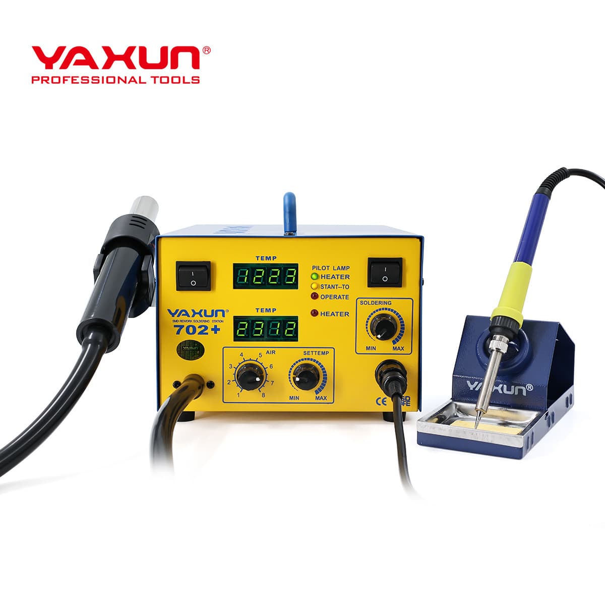 YAXUN YX-702 Electronic Soldering & BGA Rework Station 270W Hot Air Gun & Soldering Iron 2-in-1