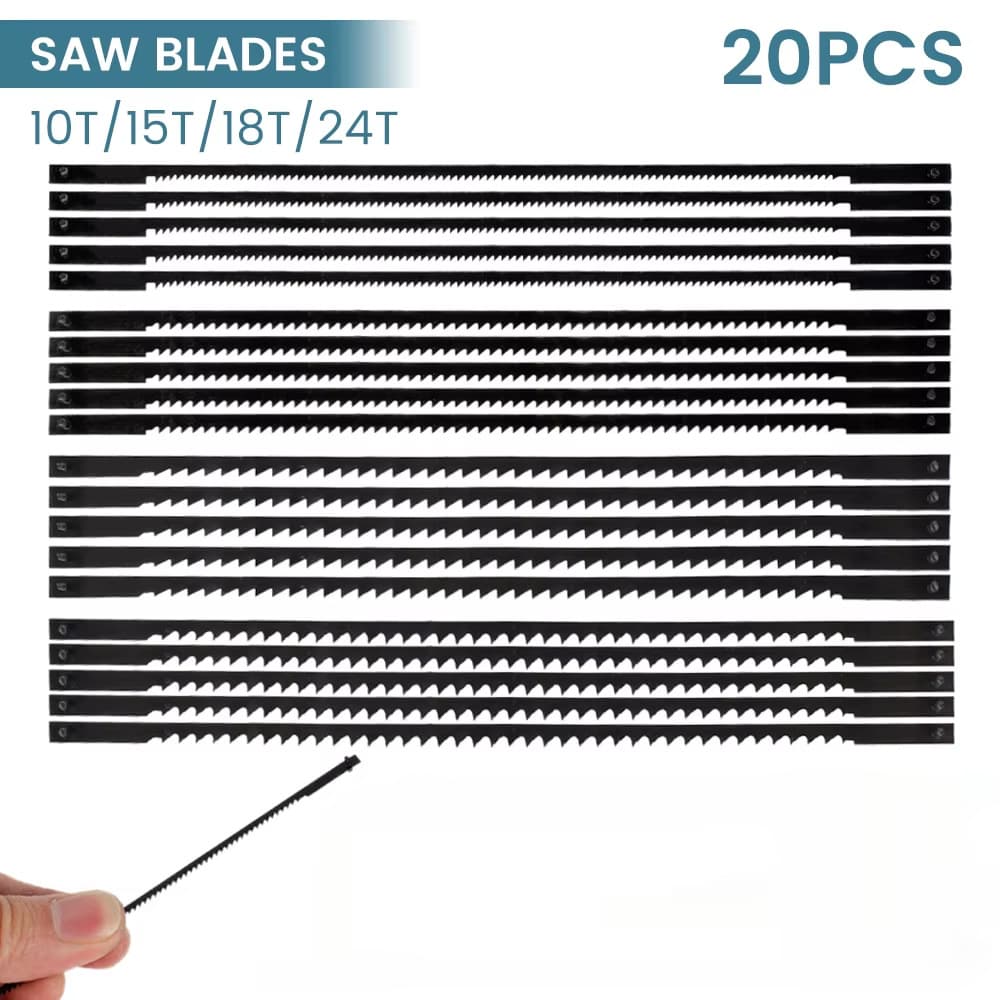 20/36/48/60 Pcs 5-inch 132mm Scroll Saw Blades, Fret Saw Blades for Wood, Plastic, Metal