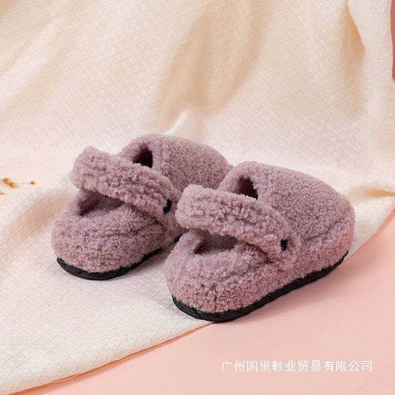 Boys and Girls Lightweight Indoor Slippers, Autumn/Winter Cotton Padded with Soft Non-Slip Sole and Fleece Lining