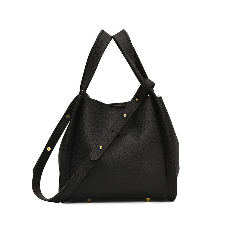 2025 New Lychee Pattern Bucket Bag for Women, Simple Autumn/Winter Shoulder Bag, Handbag, Grocery Bag, Two-Piece Set