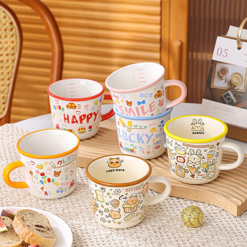 Internet celebrity children's cartoon large-capacity mug as a souvenir, creative gift, cute children's cute graffiti ceramic mug