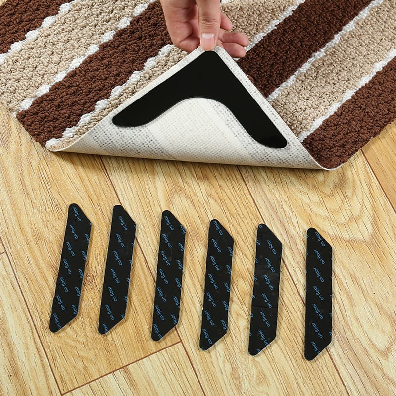 Anti-slip floor mats, washable adhesive strips for bathrooms, triangular floor mats, doormats, long strips, and fixing patches.