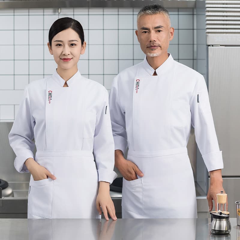 After-dining kitchen chef work clothes men's long-sleeved restaurant hotel baking canteen clothing autumn and winter baking women's clothing