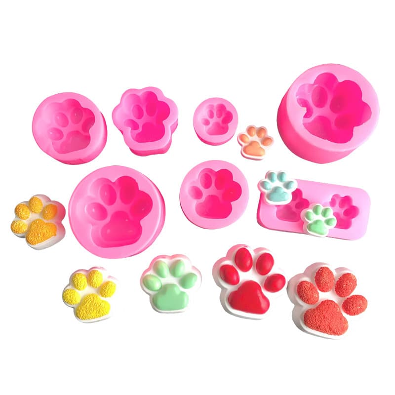 Viral Cat Paw Wax Bottle Mold Silicone Fondant Chocolate Making Candle Drip Glue Gypsum Doll Handcraft Model