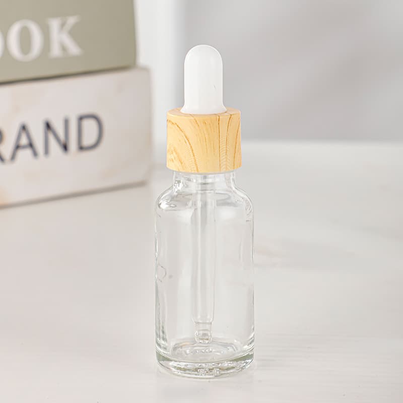 Clear Glass Essential Oil Bottle with Rubber Dropper, Cosmetic Serum Bottle, Trial Sample Bottle, Refillable Travel Bottle for Cross-border