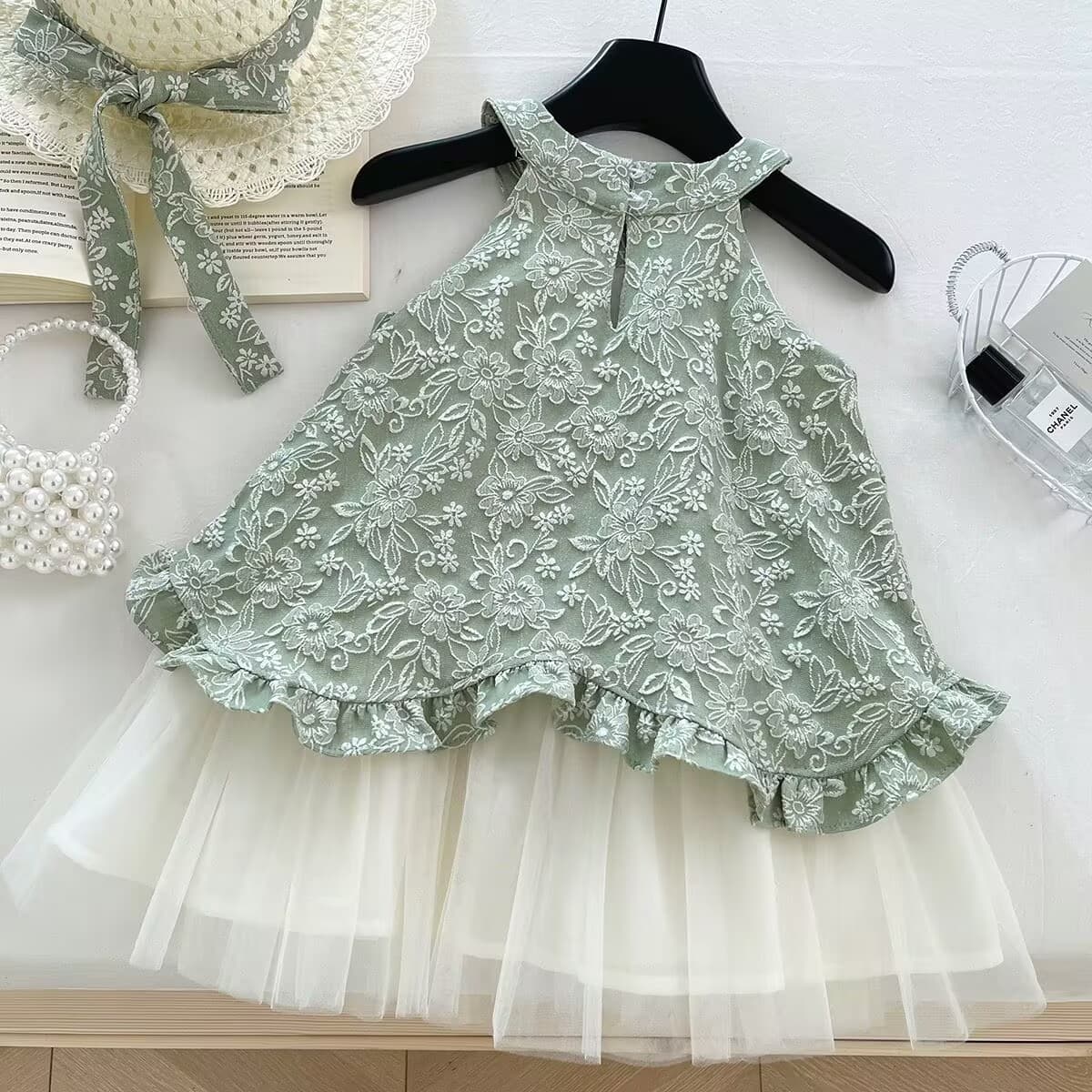 Girls Princess Dress Summer 2025 New Jacquard Vest Dress Korean Style Baby Girl Fashionable Mesh Skirt Wholesale