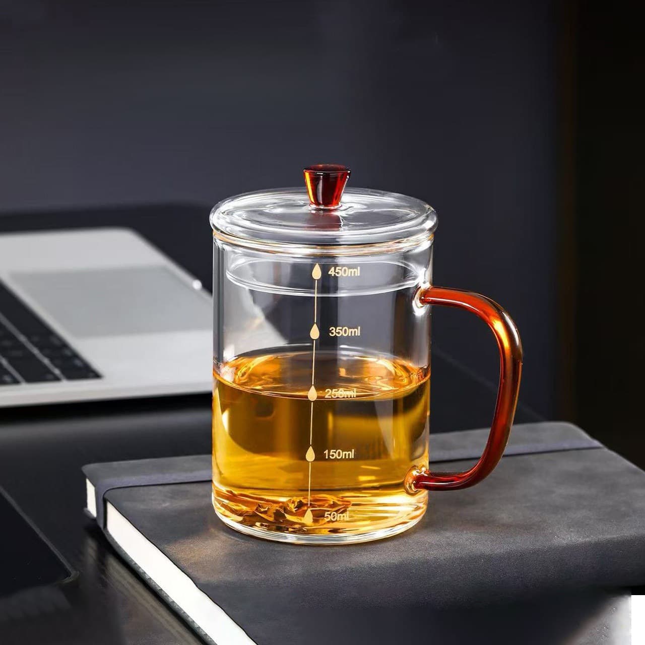 High borosilicate transparent glass with handle single-layer cup for home hospitality high temperature resistant glass office drinking water tea cup