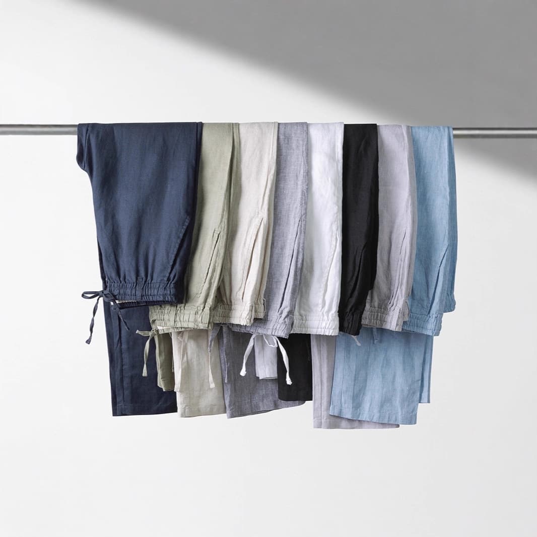 Summer Linen Pants Drawstring Cotton and Linen Casual Thin Loose Large Size Beach Casual Straight Pants Men's Factory 060