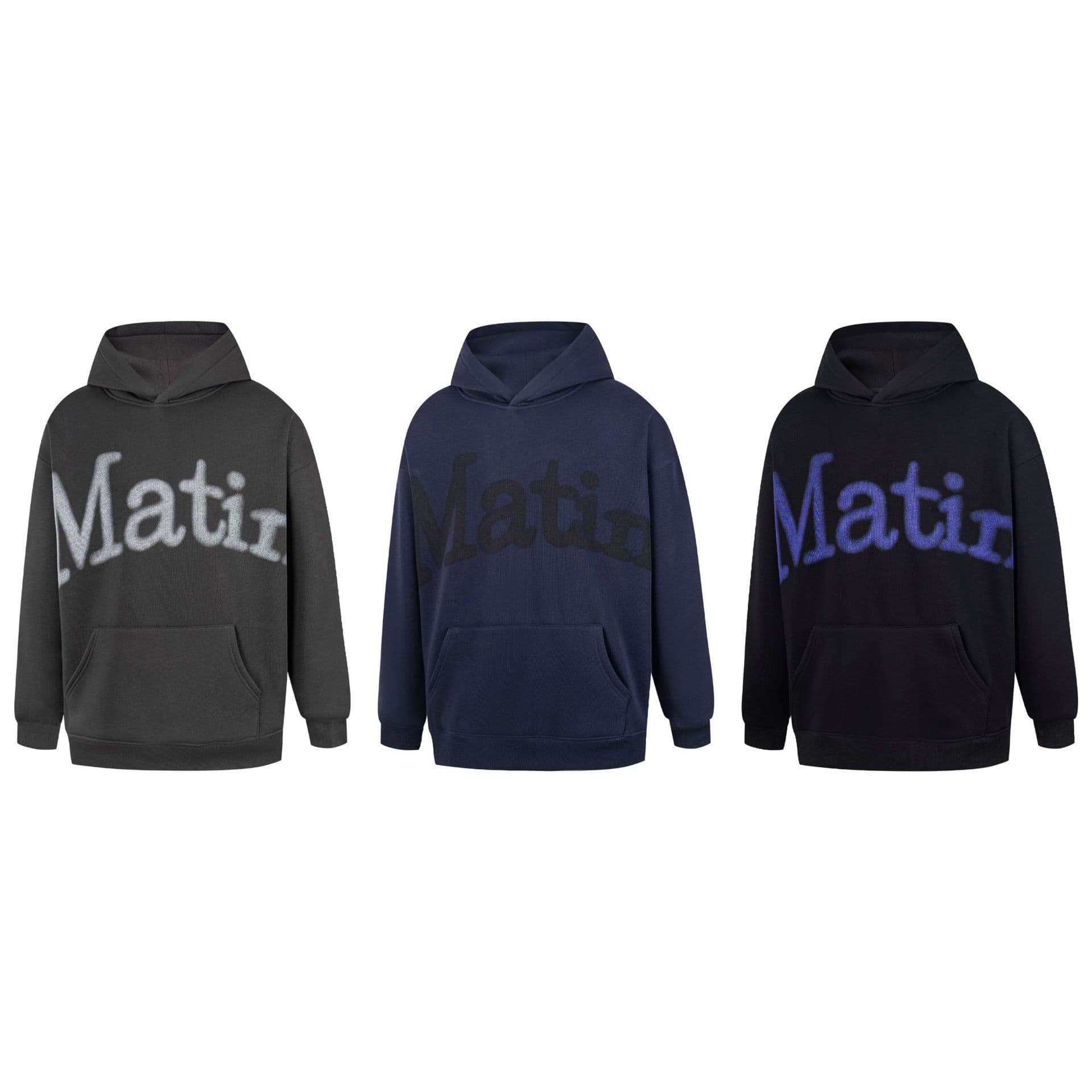 Matin Kim niche trendy brand classic large letter print loose casual men's and women's hooded sweatshirt