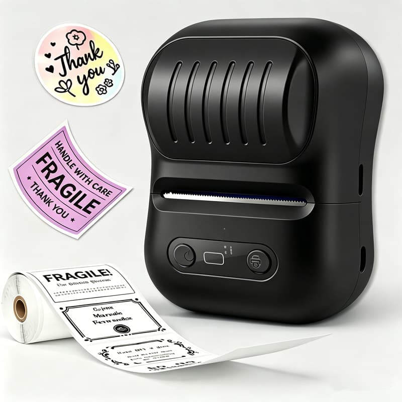 Cross-border portable mini thermal label printer for home use with mobile phone Bluetooth dedicated small handheld receipt barcode
