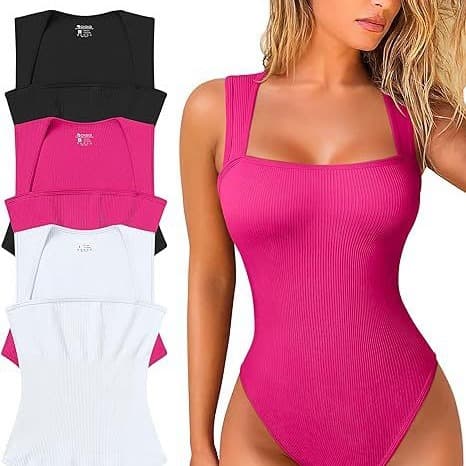 2023 European and American Cross-border Export Amazon AliExpress Independent Station Women's U-Neck Sleeveless Vest Tight Bodysuit