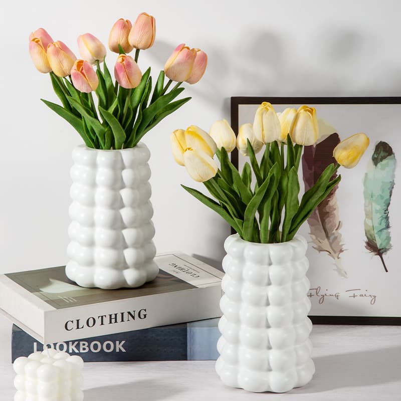 Factory Wholesale Nordic Simple Plastic Vase Decoration Living Room Flower Arrangement Hydroponic Dried Flowers High-End Decorative Vase