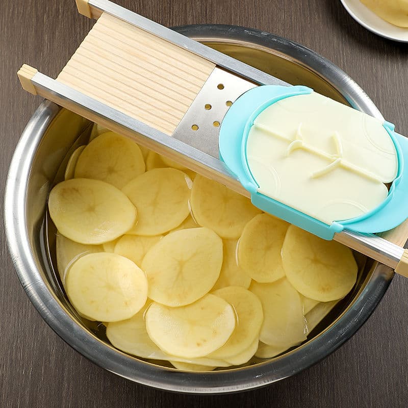 Extended Potato Slicer with Adjustable Thickness, Commercial Lotus Root Cutter, Winter Melon Slicer, Potato Chip Tool