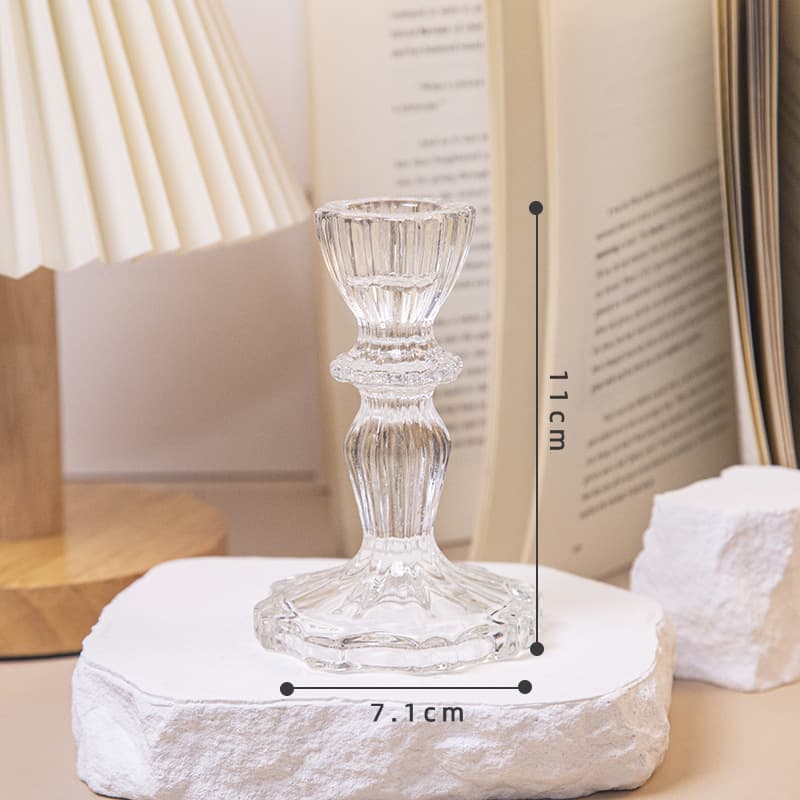 Roman Light Luxury French Vintage Crystal Candle Holder Glass Scented Candle for Candlelit Dinner Wedding Photography Prop Candle Holder
