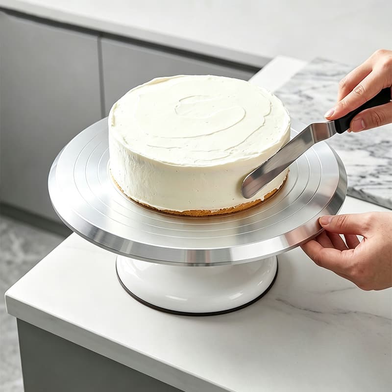 Factory direct sales wholesale 10/12 inch aluminum alloy cake turntable decorating table cake turntable baking and decorating tools