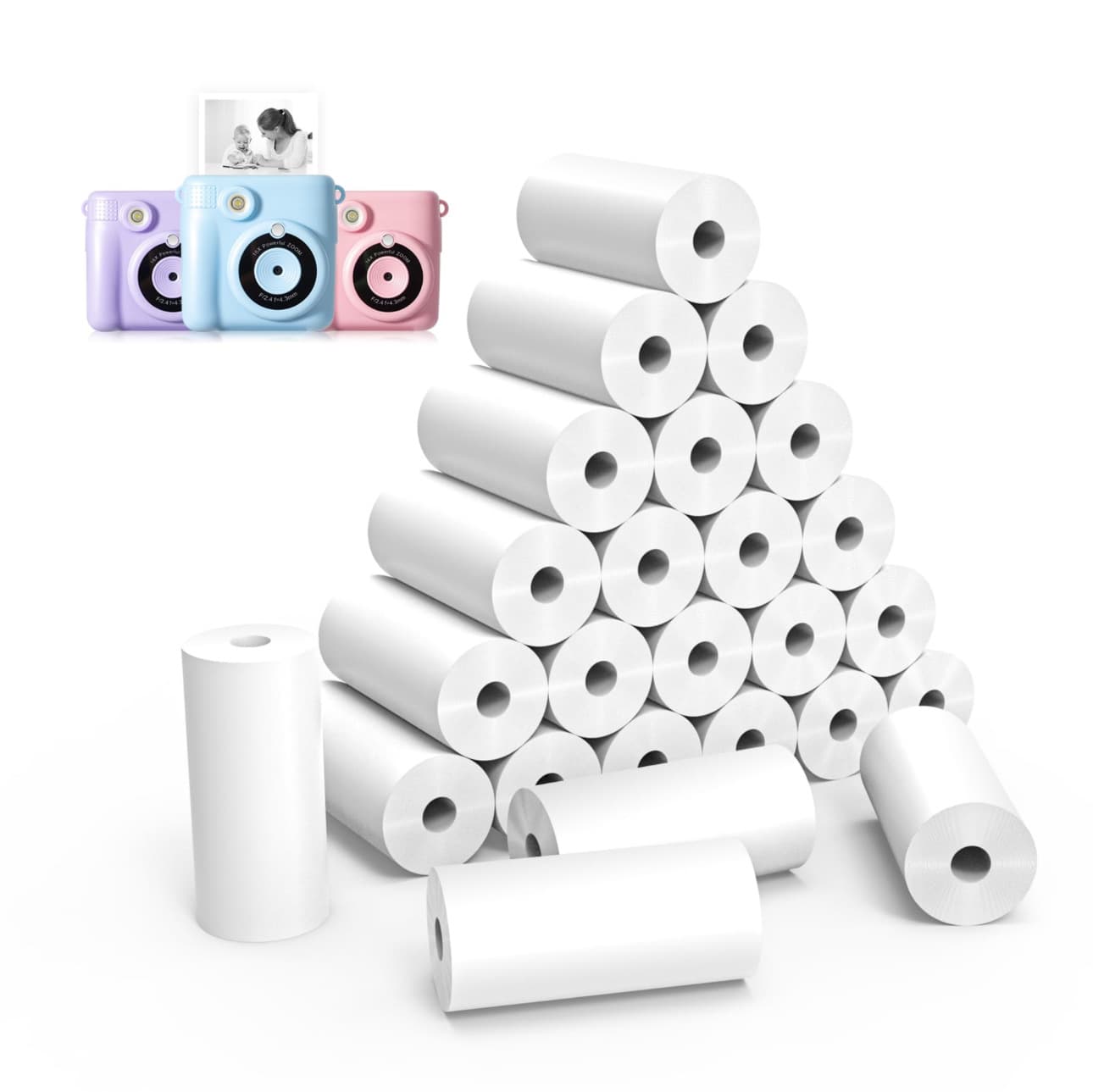 Kids Instant Camera Thermal Paper 57x25 MiaoMiaoJi Printer Paper 10-Year Long-Lasting Color Thermal Paper
