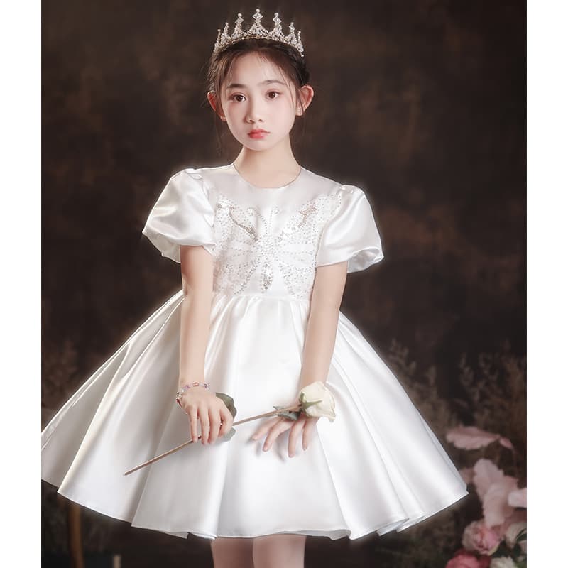 Flower Girl Wedding Dress Little Girl Piano Performance Outfit Girl Birthday Princess Dress Stylish Children Host Gown High-End
