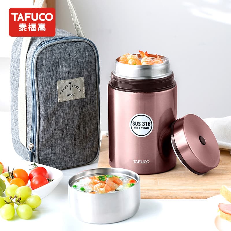 Japanese Ta Fu Gao No-Cook Thermal Cup 316 Stainless Steel Vacuum Ultra-Long Insulated Porridge Bucket Lunch Box T2250