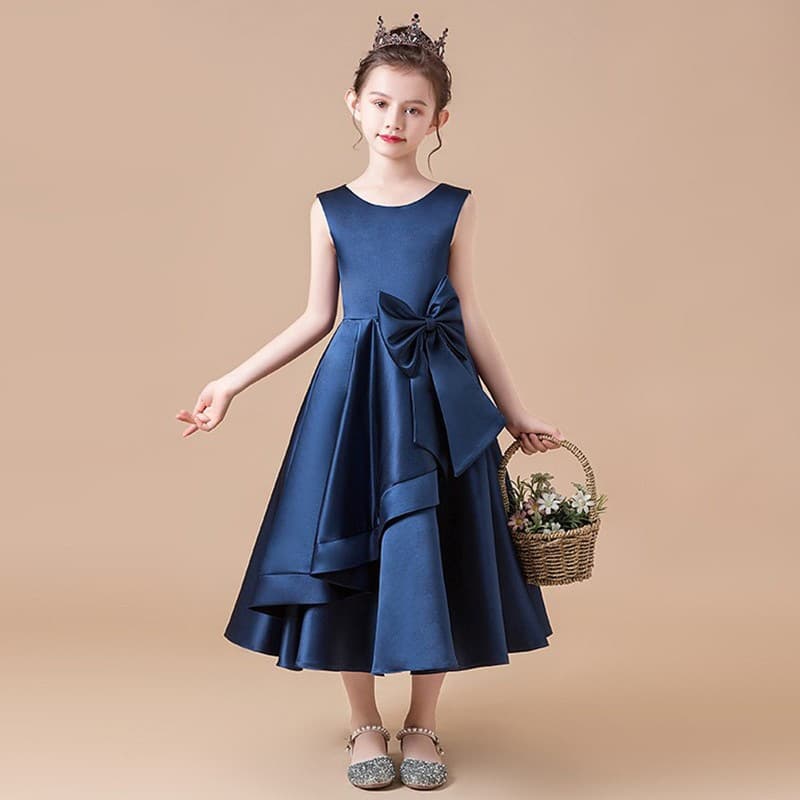 Girls Piano Performance Clothes Children's Dress Violin Performance Clothes Satin Birthday Dress Princess Dress Cross-border Supply