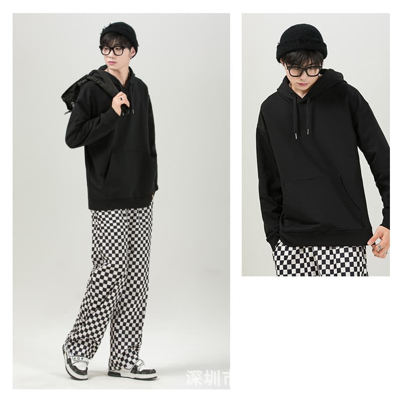 Heavyweight drop shoulder hooded pure cotton work clothes sweatshirt custom logo factory work clothes custom party advertising shirt printing