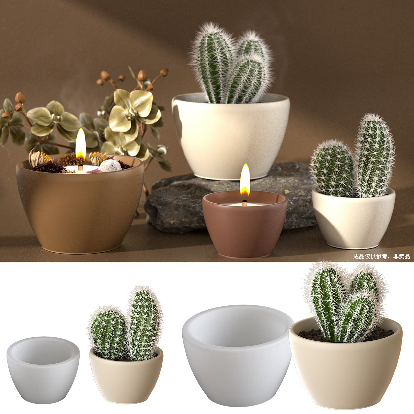 Yumeiren Cone-Shaped Storage Bowl Flower Pot Planter Silicone Mold DIY Aromatherapy Candle Cup Plaster Mold