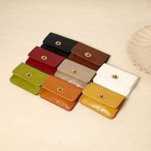 New Korean-style Women's Card Holder, Ins Simple Vintage Lock Buckle Multi-layer Card Case, Premium Wallet Card Holder