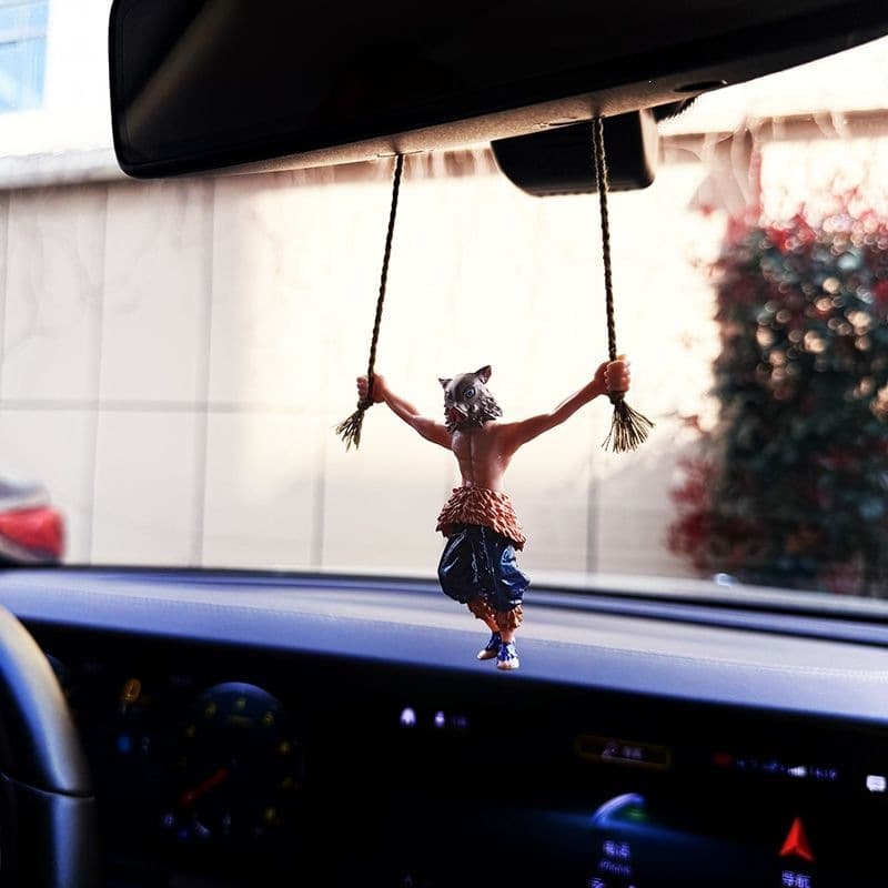 Muscle Peace Slim Dog Car Decoration Cute Trendy Car Hanging Ornament Rearview Mirror Accessory Luffy