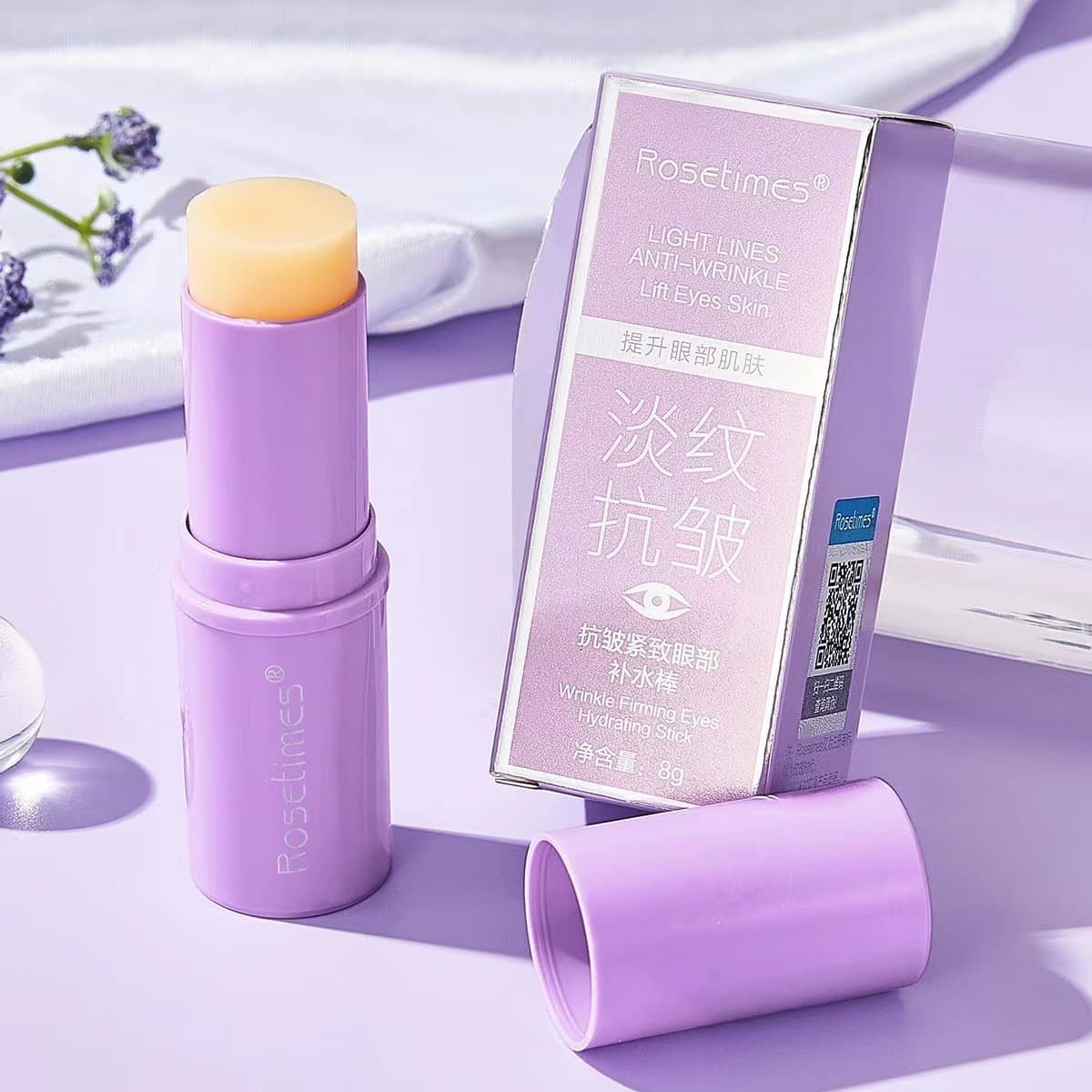 Rosetimes Anti-Wrinkle Firming Eye Moisturizing Stick Purple Stick Skin Rejuvenation Fine Line Relief Hydrating Cream Pink Stick