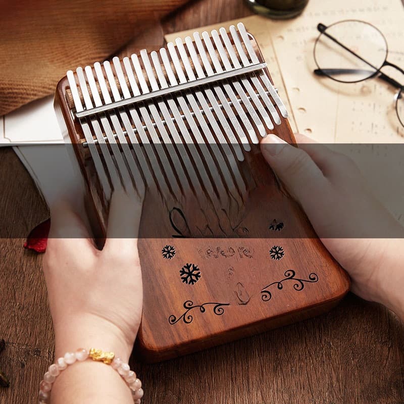 Kalimba Thumb Piano 17 Key Beginner Entry Level Finger Piano Children's Instrument Small 21 Key for Girls
