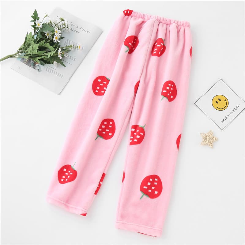 Children's fleece-lined loungewear, boys' leggings, girls' winter warm sleep pants, thickened baby flannel pants