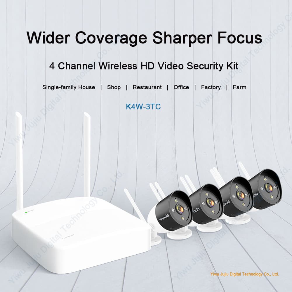 Tenda 2K NVR Security Kit 4+ 4x IP Cameras with 3MP Two-Way Audio