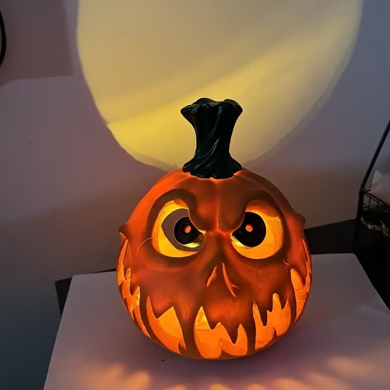 Halloween Pumpkin Resin Creative Desktop Skull Ghost Festival Decoration Scene Ornament Hollow Large Pumpkin