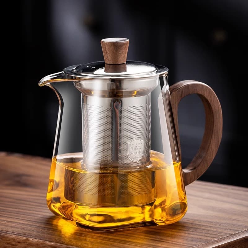 Thick Glass Tea Infuser, Tea-Water Separation Teapot, Drifting Cup, Stainless Steel Filter, New Tea Set without Teapot