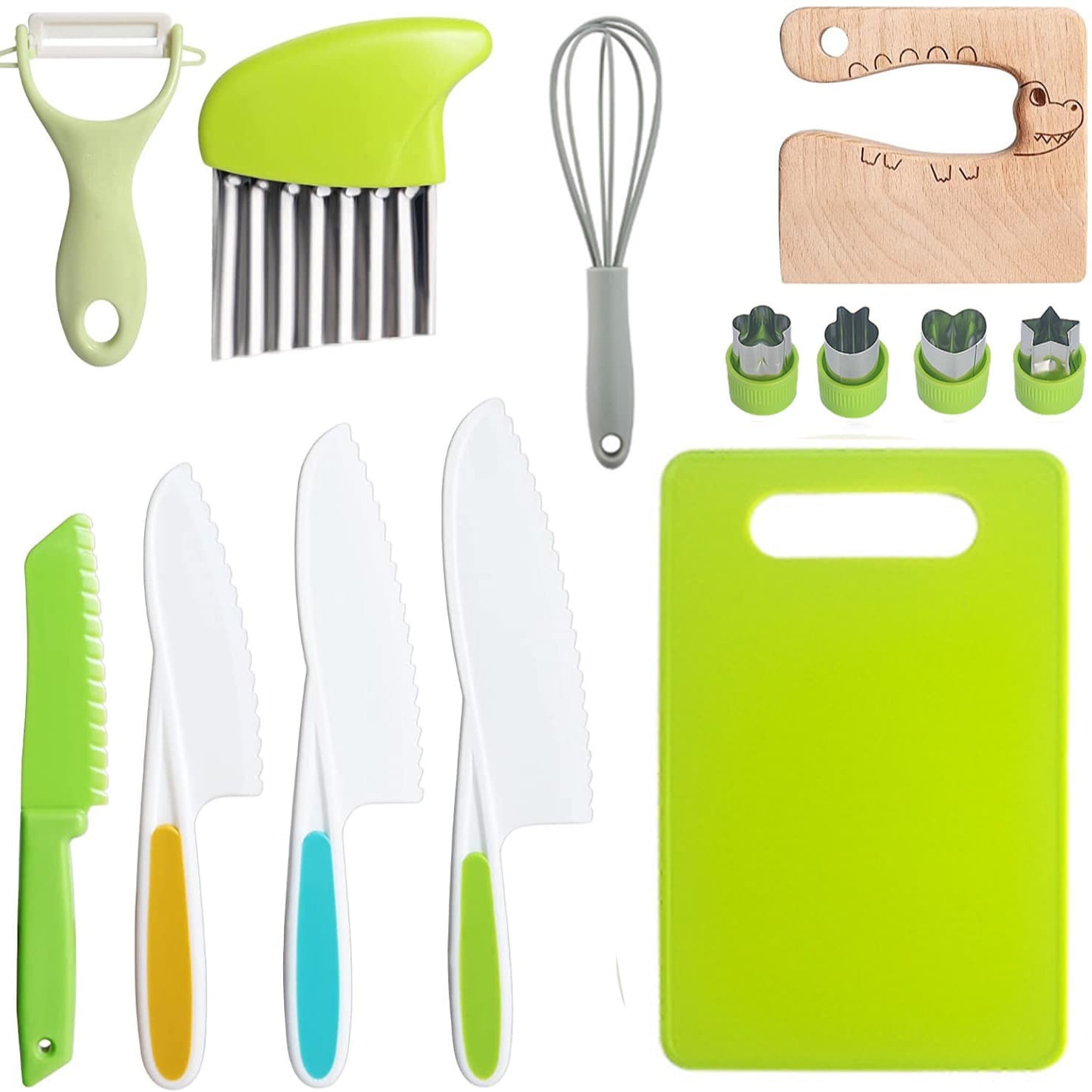 7-Piece Children's Cutting Cake Knife Set, Non-injurious Children's Plastic Fruit Knife Complete Gift Set