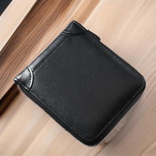 Factory Wholesale Men's Driver's License Card Case, European and American Fashion Cross-Border Multifunctional Zipper Coin and Document Wallet