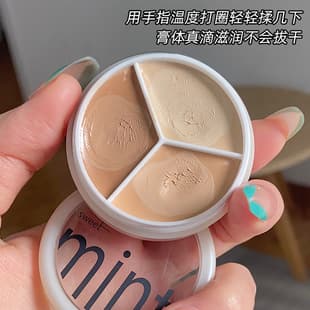 Sweet Mint Three-Color Concealer Cream for Covering Spots, Acne Scars, Dark Circles, Tear Troughs, Contouring Foundation Cream, Long-Lasting Makeup