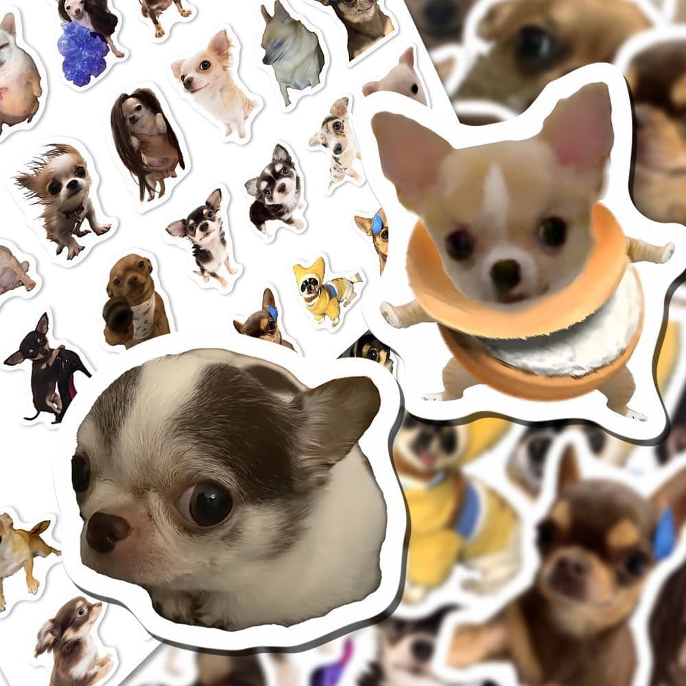 240 Chihuahua Stickers Funny Abstract Chihuahua Puppy Meme Stickers DIY Decorative Fun Handbook