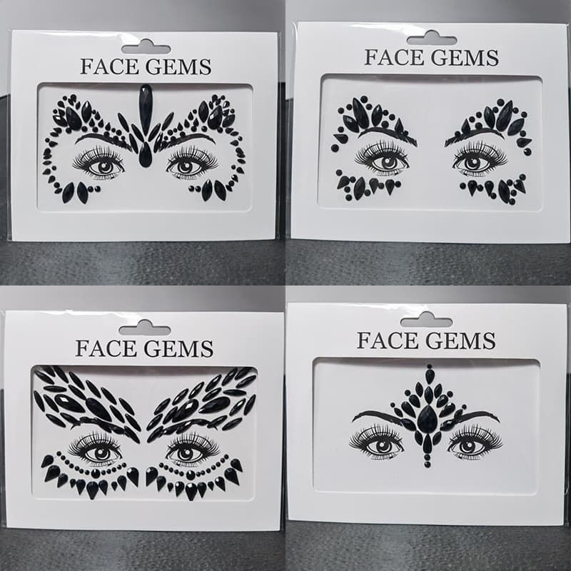 Cross-border dark tear mole stickers, rhinestone eye makeup, drop-shaped round forehead stickers, eyebrow stickers, facial makeup stickers