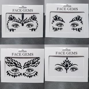 Cross-border Dark Style Tear Mole Rhinestone Eye Makeup Water Drop Shape Round Forehead Sticker Center of Brow Face Makeup Sticker